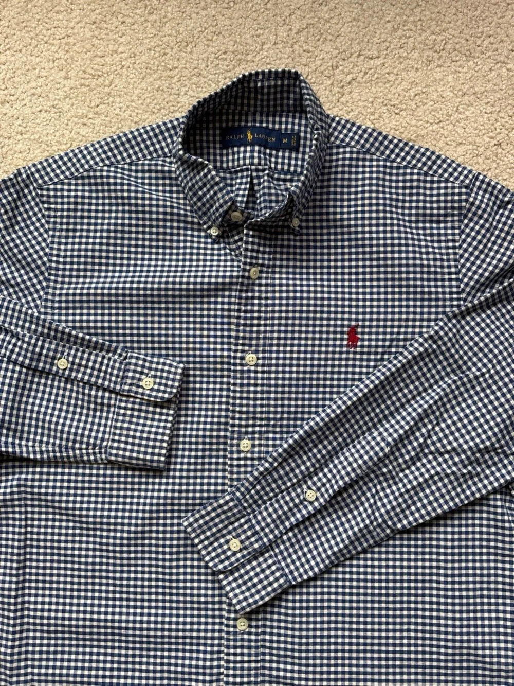 Polo by Ralph Lauren Navy & White Gingham Button-Down Shirt
